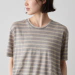 トップス suzuki takayuki knitted t-shirt beige linen t-shirt | esseism